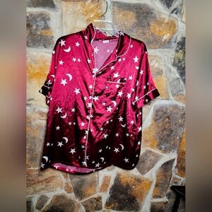 Swomog maroon red start moon pj set